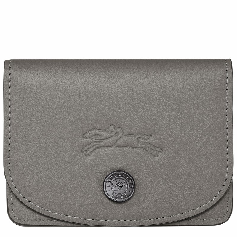 Longchamp Le Pliage Xtra Card holder - Leather Grey USA | 30039987P55