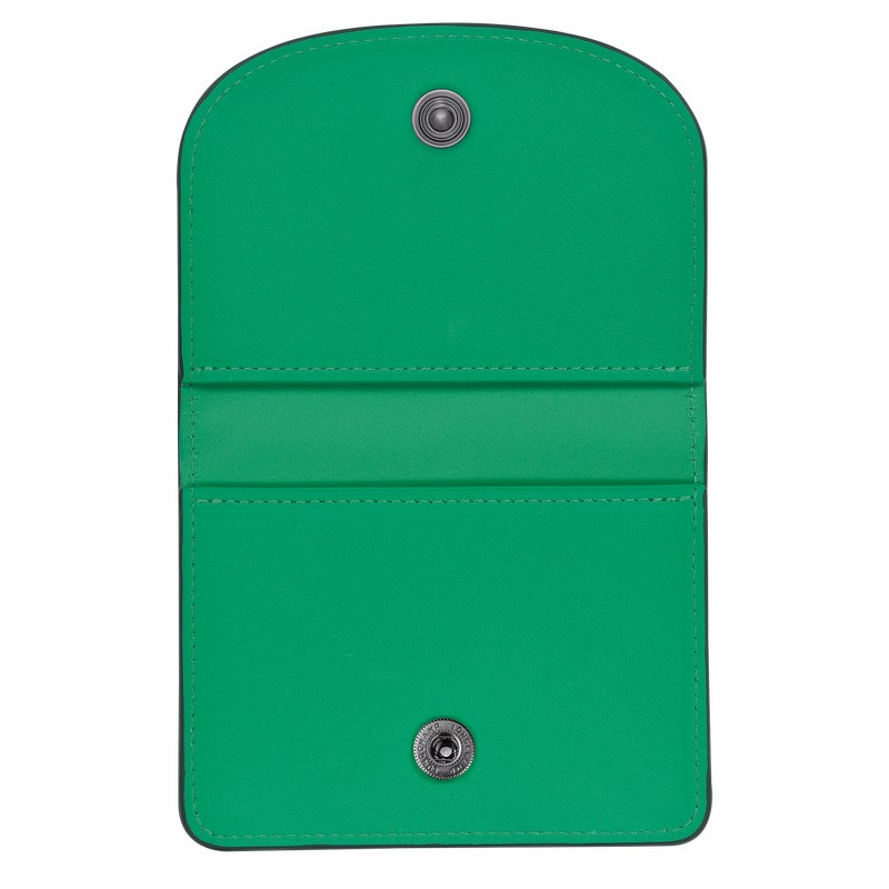 Longchamp Le Pliage Xtra Card holder - Leather Green USA | 30039987249