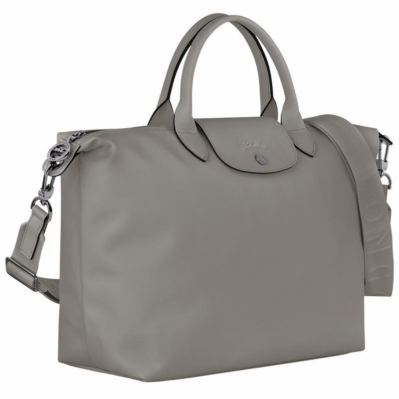 Longchamp Le Pliage Xtra L Handbag - Leather Grey USA | 10201987P55