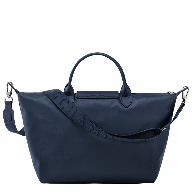 Longchamp Le Pliage Xtra L Handbag - Leather Navy USA | 10201987556