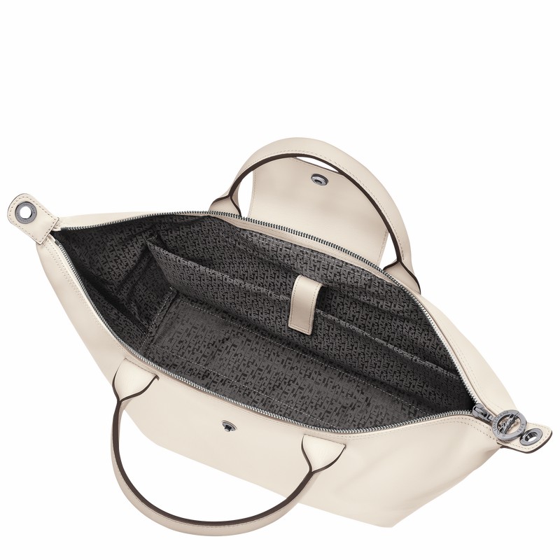 Longchamp Le Pliage Xtra L Handbag - Leather White USA | 10201987037-