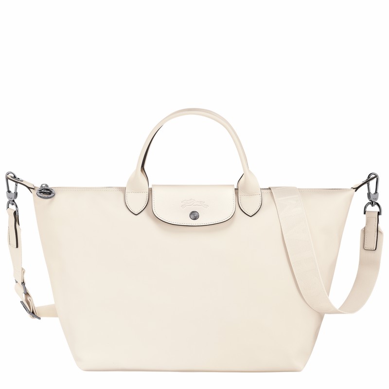 Longchamp Le Pliage Xtra L Handbag - Leather White USA | 10201987037-