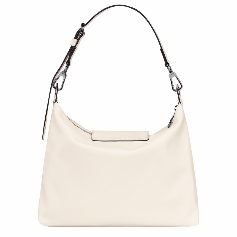 Longchamp Le Pliage Xtra M Hobo bag - Leather White USA | 10189987037