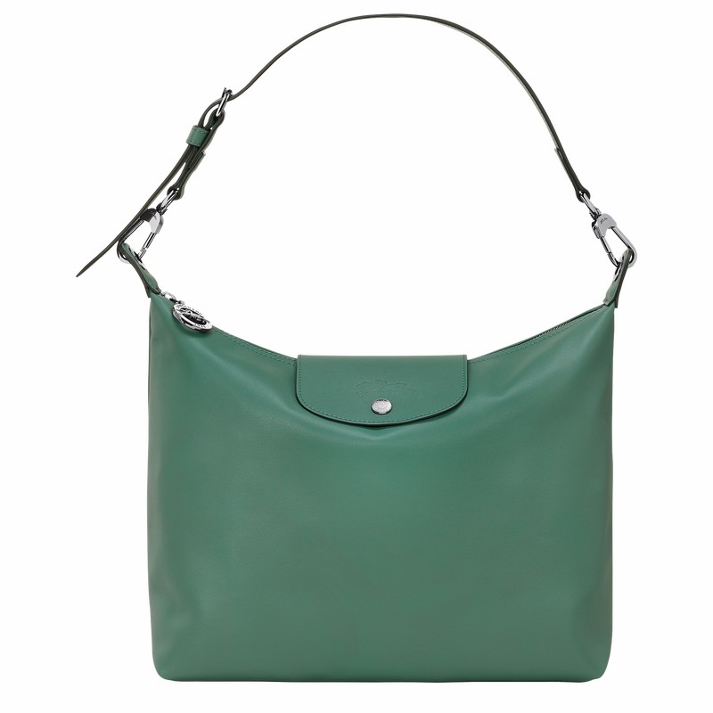 Longchamp Le Pliage Xtra M Hobo bag - Leather Olive USA | 10189987D90