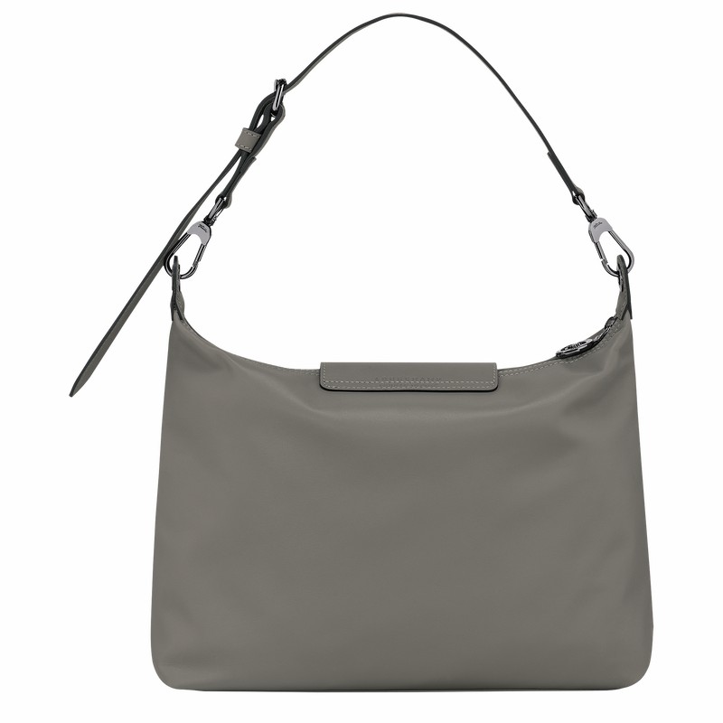 Longchamp Le Pliage Xtra M Hobo bag - Leather Grey USA | 10189987P55