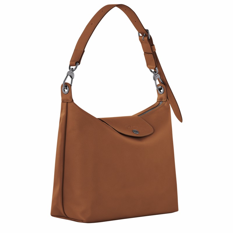 Longchamp Le Pliage Xtra M Hobo bag - Leather Brown USA | 10189987504