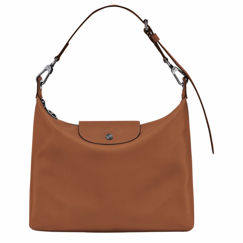 Longchamp Le Pliage Xtra M Hobo bag - Leather Brown USA | 10189987504