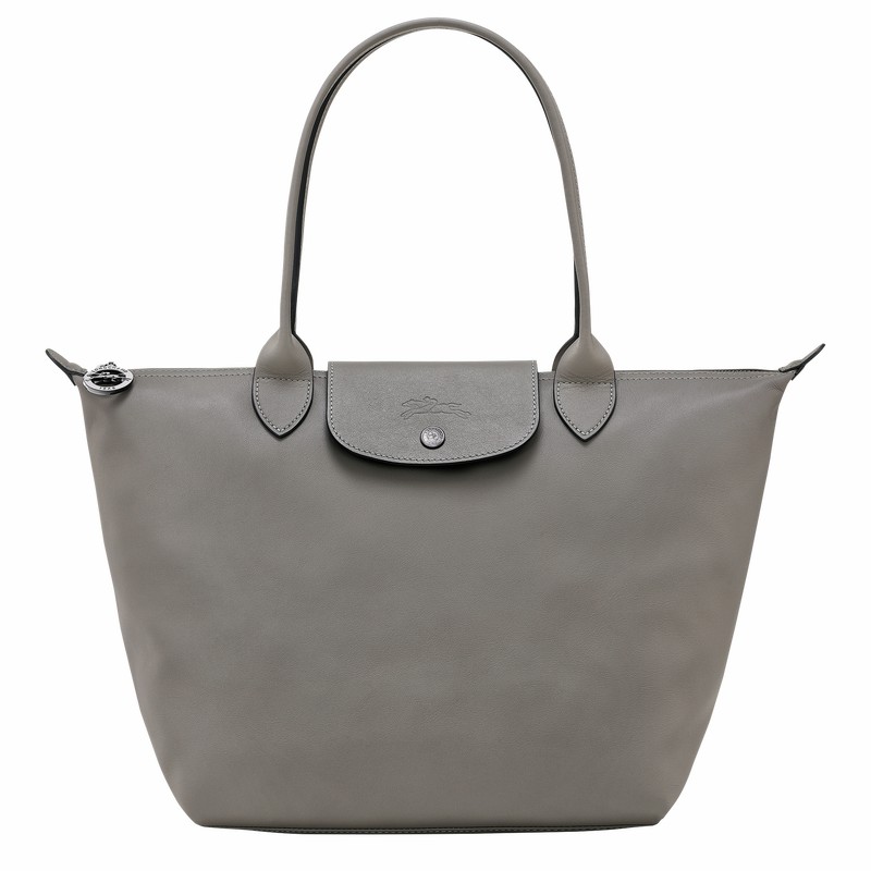 Longchamp Le Pliage Xtra M Tote bag - Leather Grey USA | L2605987P55