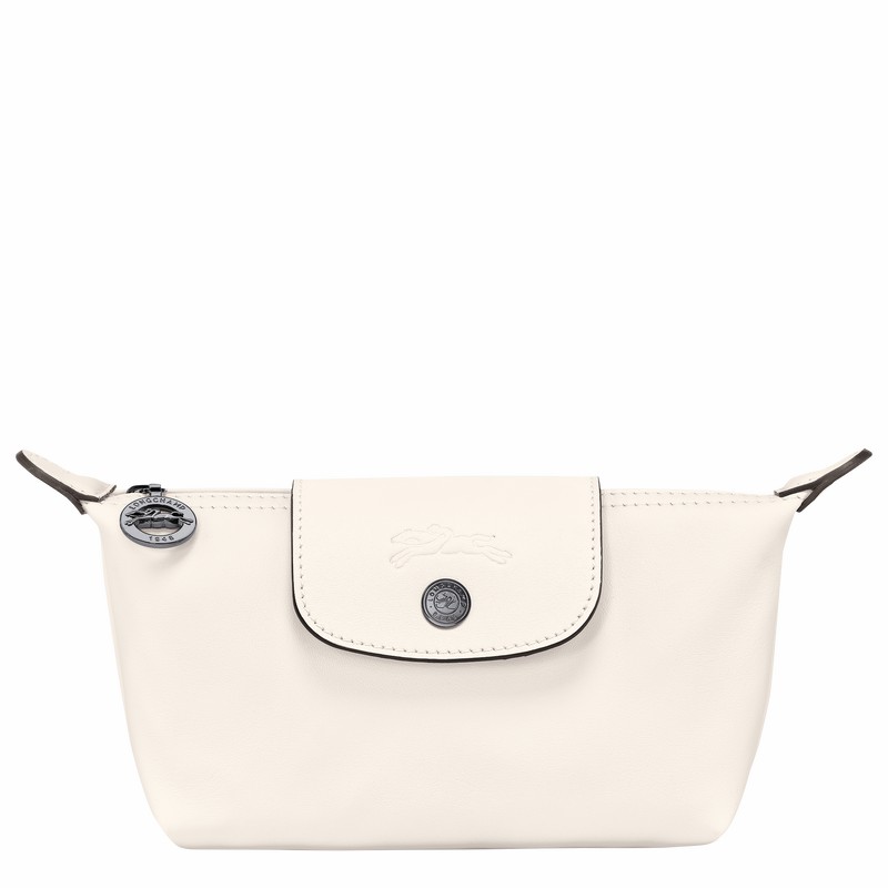 Longchamp Le Pliage Xtra Pouch - Leather White USA | 34174987037