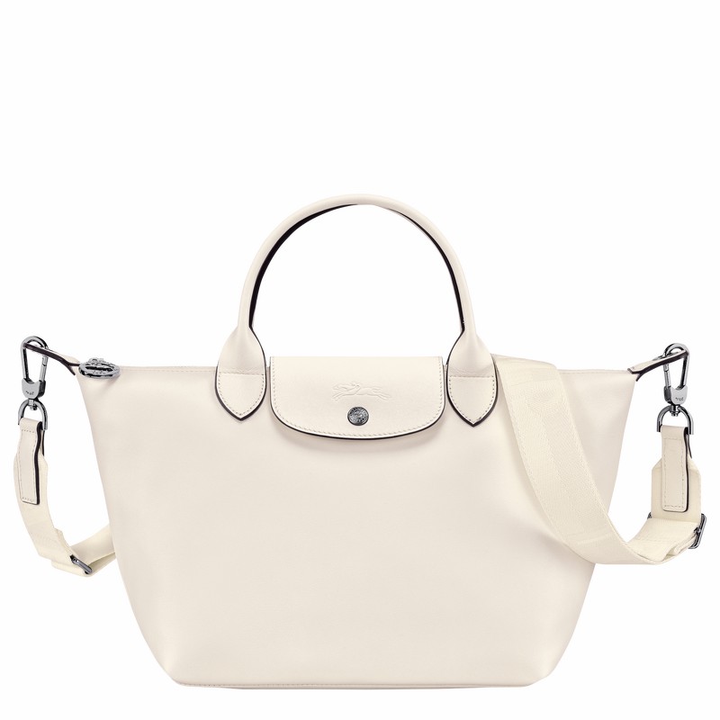 Longchamp Le Pliage Xtra S Handbag - Leather White USA | L1512987037