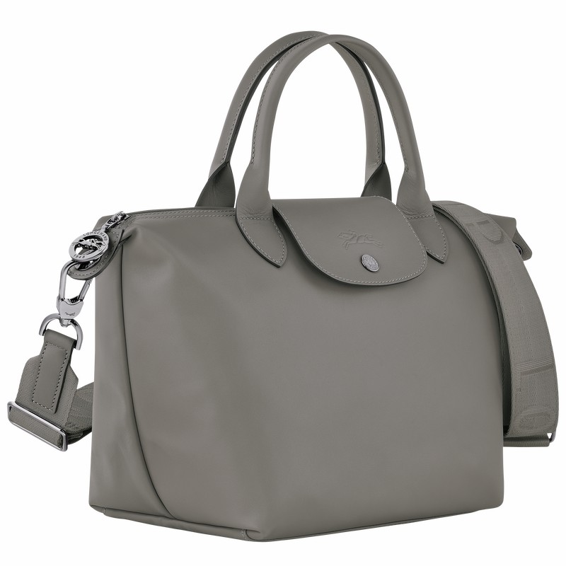 Longchamp Le Pliage Xtra S Handbag - Leather Grey USA | L1512987P55