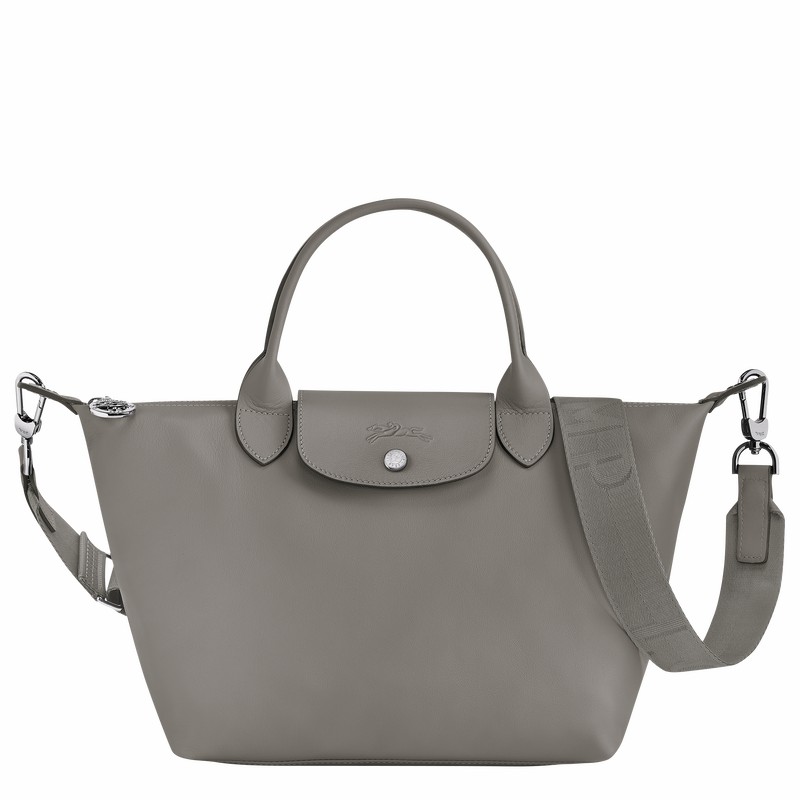 Longchamp Le Pliage Xtra S Handbag - Leather Grey USA | L1512987P55