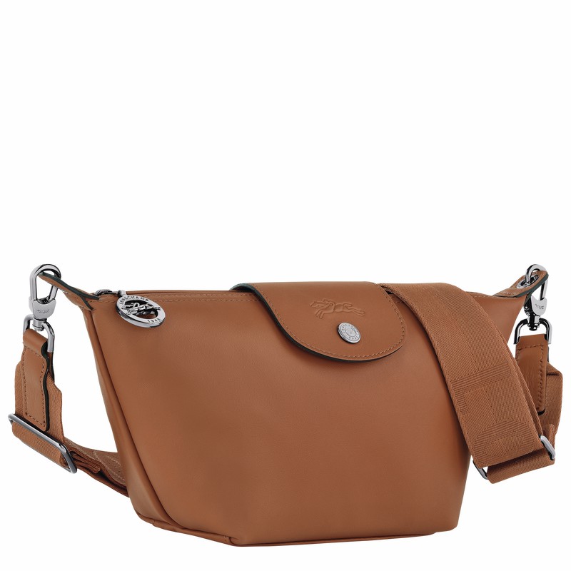 Longchamp Le Pliage Xtra XS Crossbody bag - Leather Brown USA | 10212987504