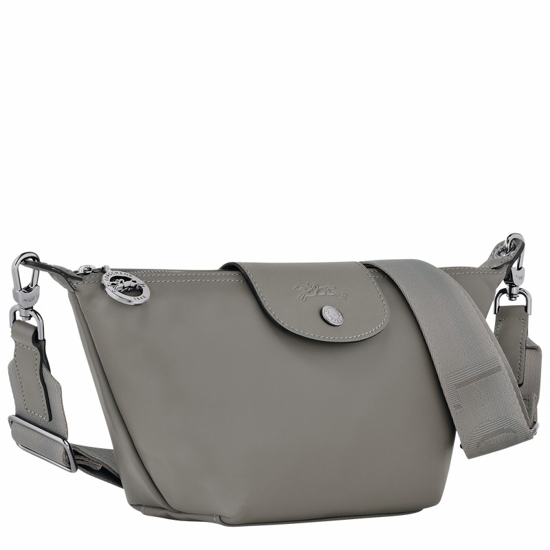 Longchamp Le Pliage Xtra XS Crossbody bag - Leather Grey USA | 10212987P55