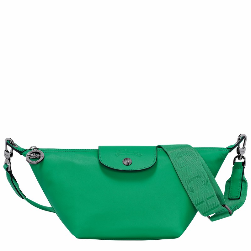 Longchamp Le Pliage Xtra XS Crossbody bag - Leather Green USA | 10212987249