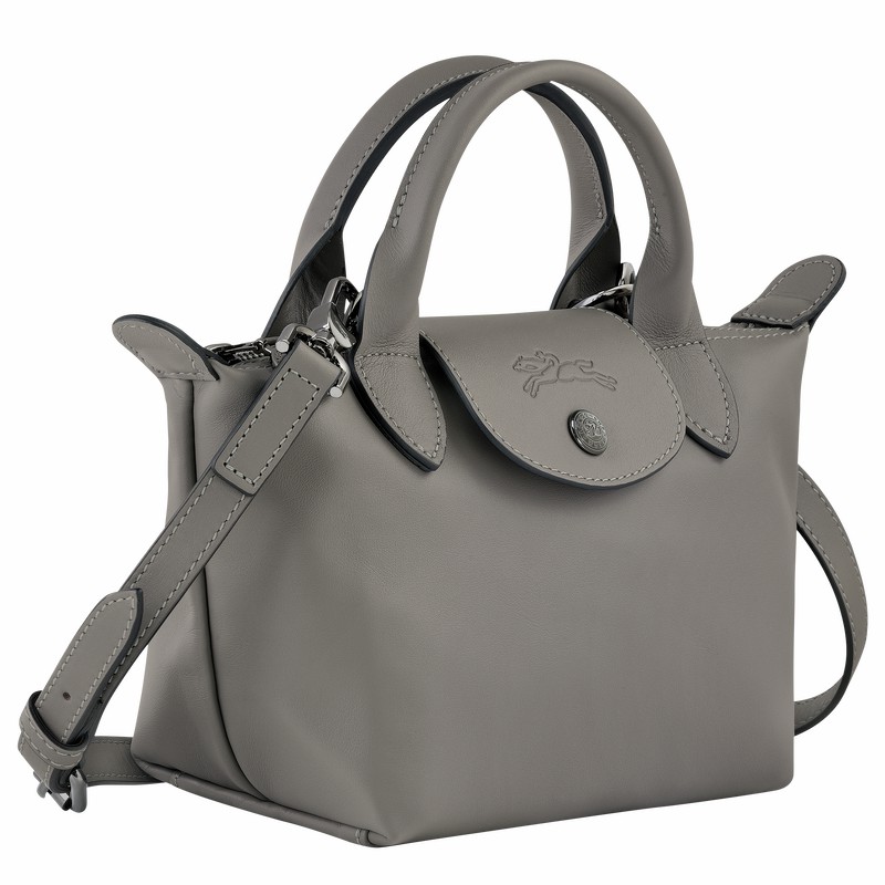 Longchamp Le Pliage Xtra XS Handbag - Leather Grey USA | L1500987P55