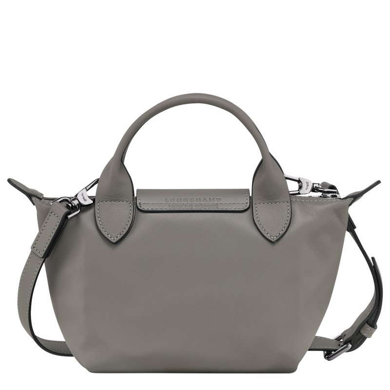 Longchamp Le Pliage Xtra XS Handbag - Leather Grey USA | L1500987P55