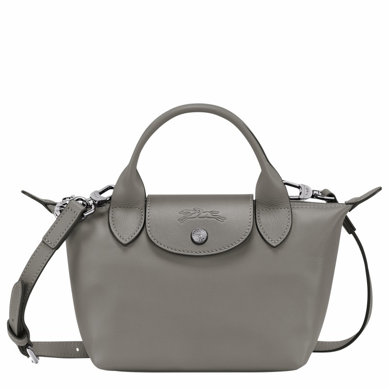 Longchamp Le Pliage Xtra XS Handbag - Leather Grey USA | L1500987P55