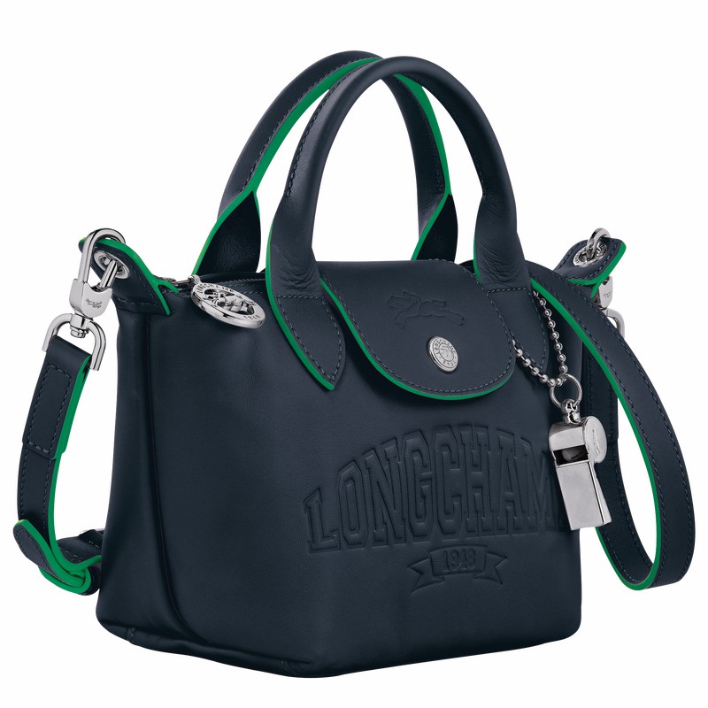 Longchamp Le Pliage Xtra XS Handbag - Leather Navy USA | L1500HEY556