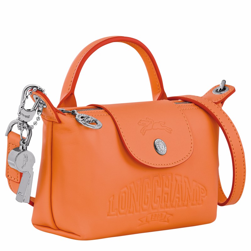 Longchamp Le Pliage Xtra XS Pouch - Leather Orange USA | 34205HEY017