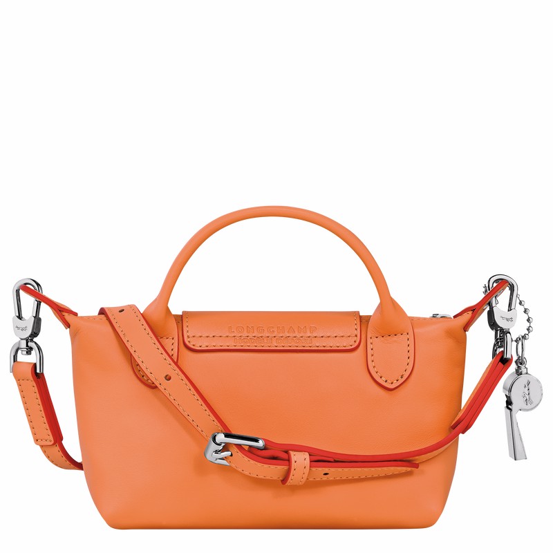 Longchamp Le Pliage Xtra XS Pouch - Leather Orange USA | 34205HEY017