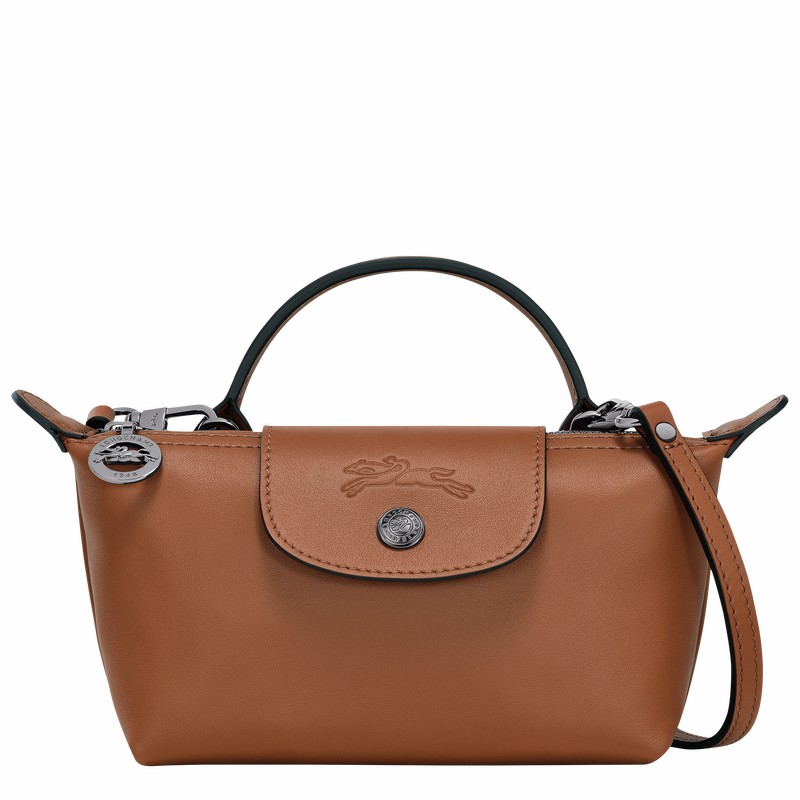 Longchamp Le Pliage Xtra XS Pouch - Leather Brown USA | 34205987504