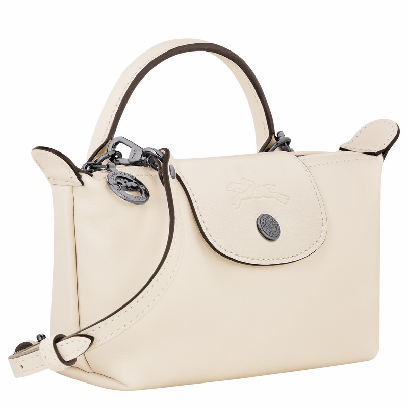 Longchamp Le Pliage Xtra XS Pouch - Leather White USA | 34205987037