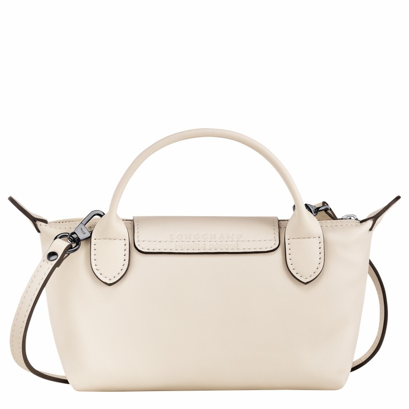 Longchamp Le Pliage Xtra XS Pouch - Leather White USA | 34205987037