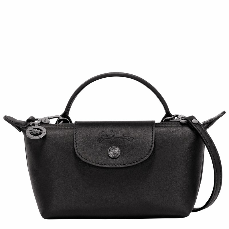 Longchamp Le Pliage Xtra XS Pouch - Leather Black USA | 34205987001