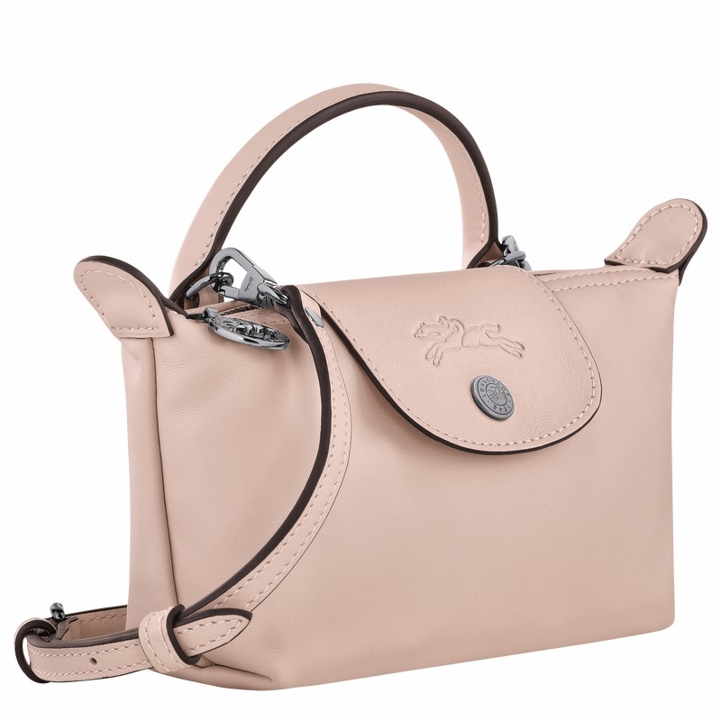 Longchamp Le Pliage Xtra XS Pouch - Leather Beige USA | 34205987542