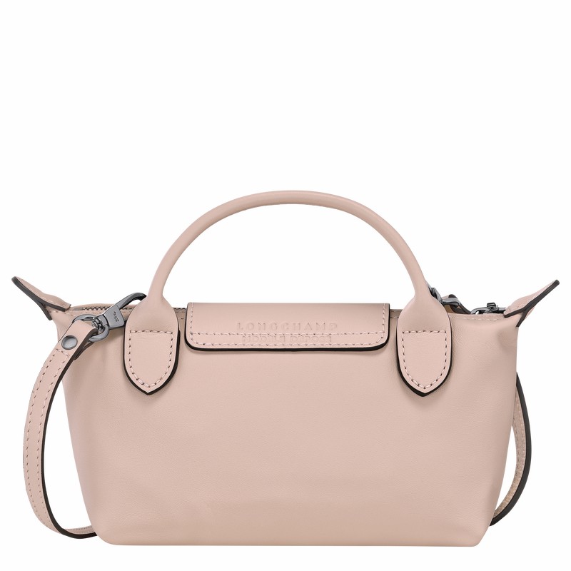 Longchamp Le Pliage Xtra XS Pouch - Leather Beige USA | 34205987542