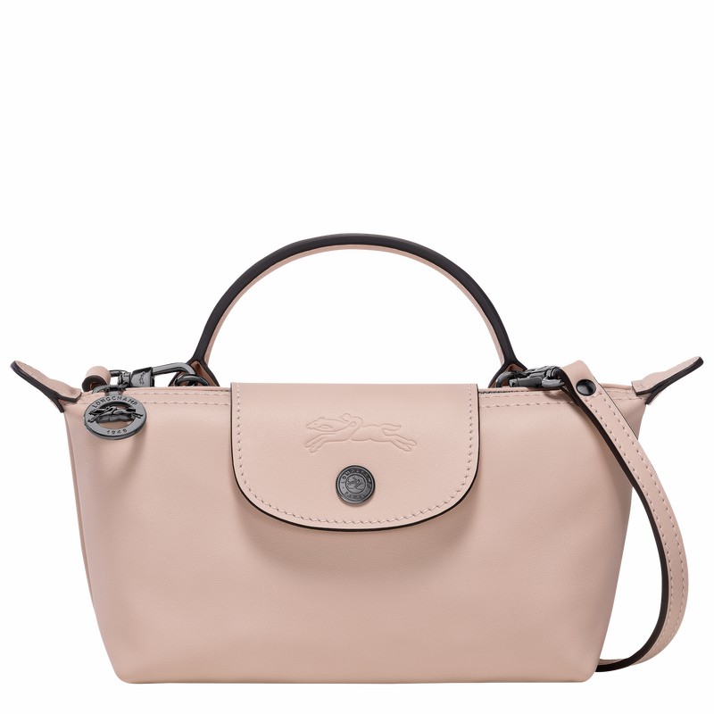 Longchamp Le Pliage Xtra XS Pouch - Leather Beige USA | 34205987542