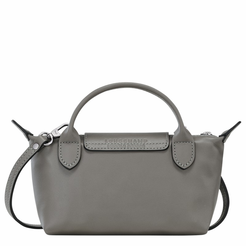 Longchamp Le Pliage Xtra XS Pouch - Leather Grey USA | 34205987P55