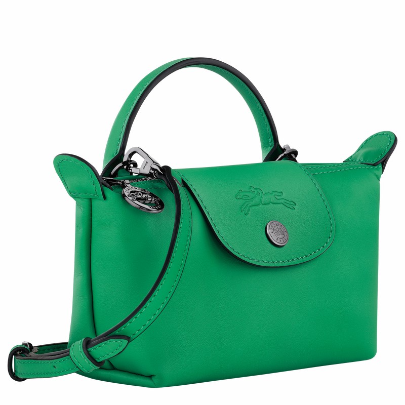 Longchamp Le Pliage Xtra XS Pouch - Leather Green USA | 34205987249