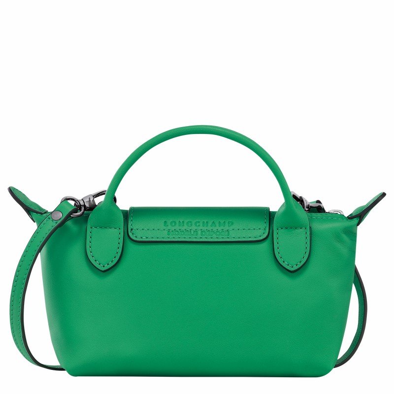 Longchamp Le Pliage Xtra XS Pouch - Leather Green USA | 34205987249