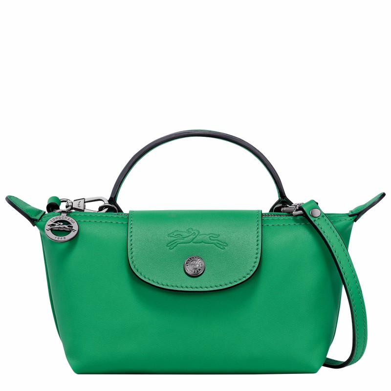 Longchamp Le Pliage Xtra XS Pouch - Leather Green USA | 34205987249