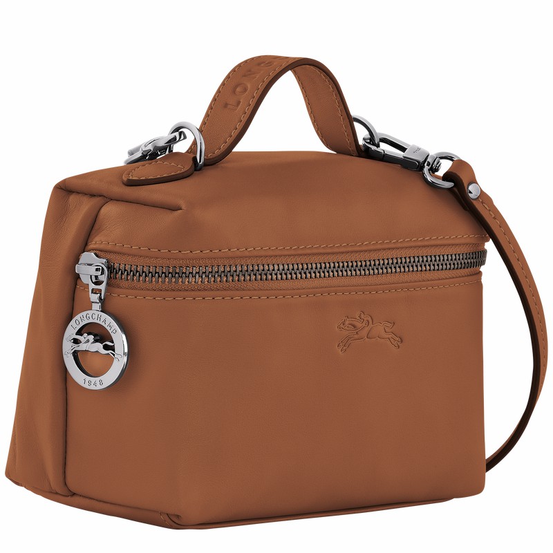 Longchamp Le Pliage Xtra XS Vanity - Leather Brown USA | 10187987504