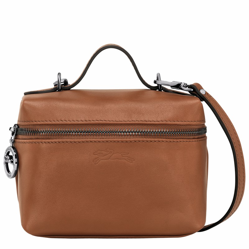 Longchamp Le Pliage Xtra XS Vanity - Leather Brown USA | 10187987504