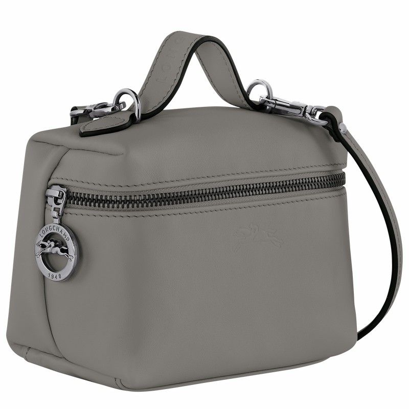 Longchamp Le Pliage Xtra XS Vanity - Leather Grey USA | 10187987P55