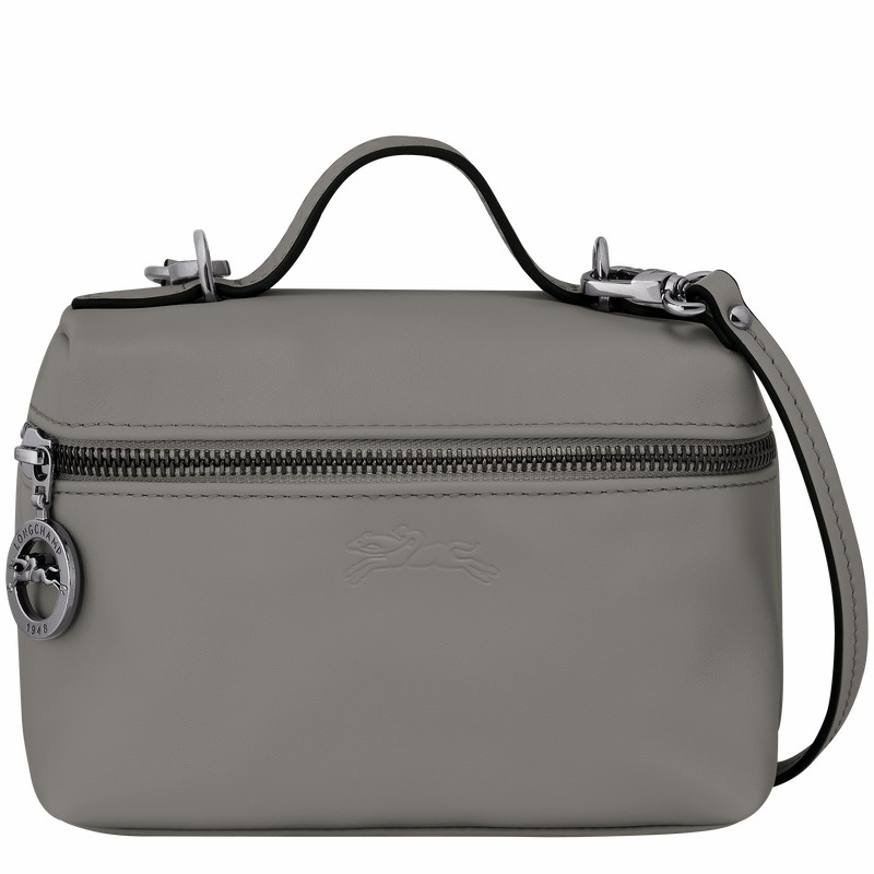 Longchamp Le Pliage Xtra XS Vanity - Leather Grey USA | 10187987P55