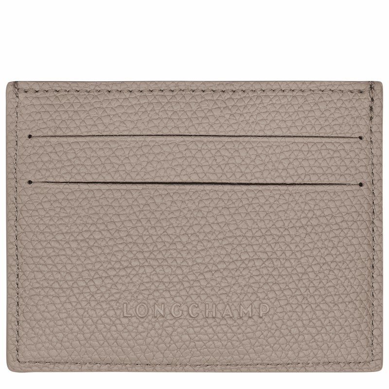 Longchamp Le Roseau Card holder - Leather Grey USA | L3218HFP266