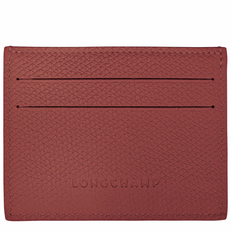 Longchamp Le Roseau Card holder - Leather Brown USA | L3218HFP404