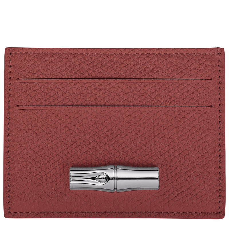 Longchamp Le Roseau Card holder - Leather Brown USA | L3218HFP404