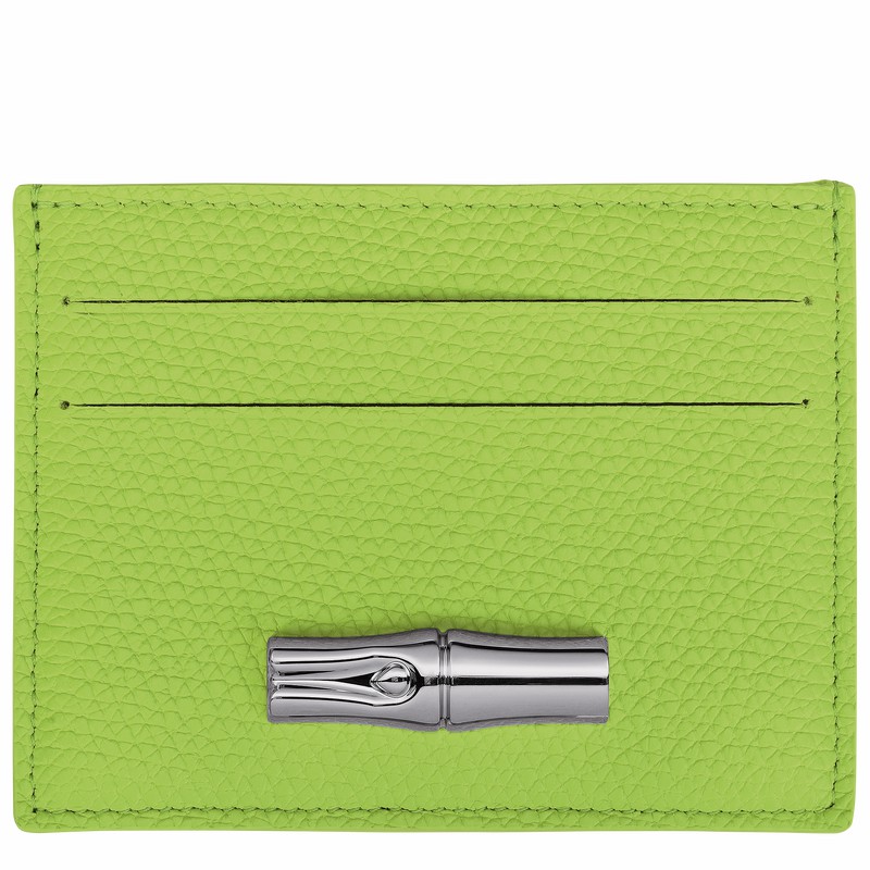 Longchamp Le Roseau Card holder - Leather Green Light USA | L3218HFP355