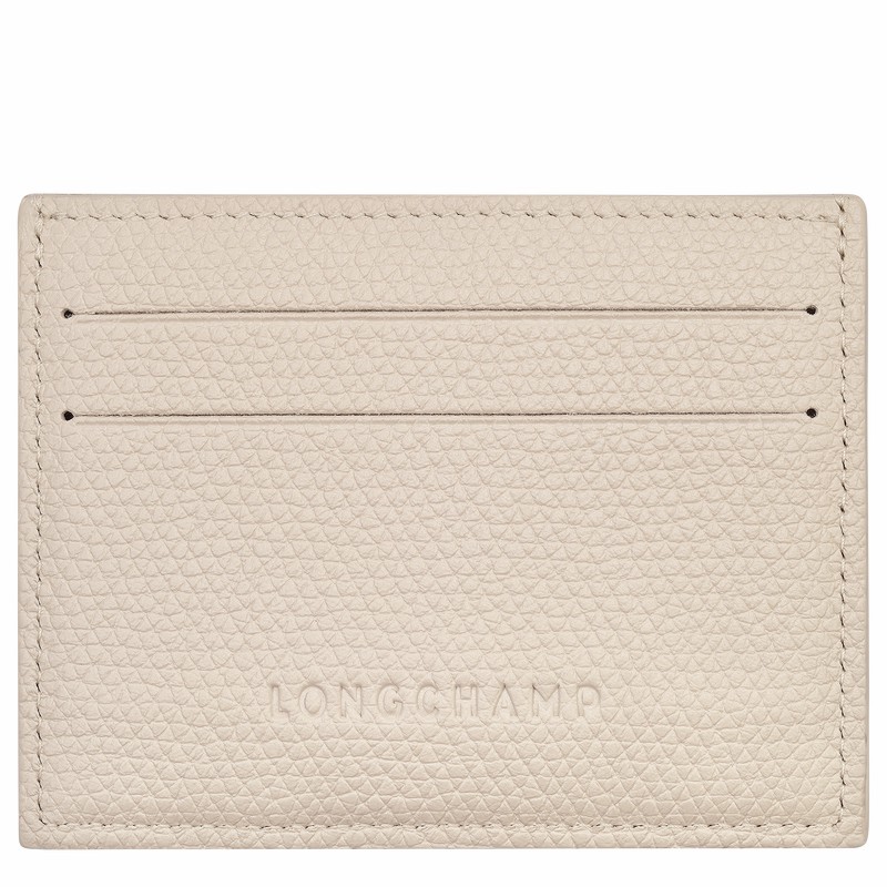 Longchamp Le Roseau Card holder - Leather White USA | L3218HFP555