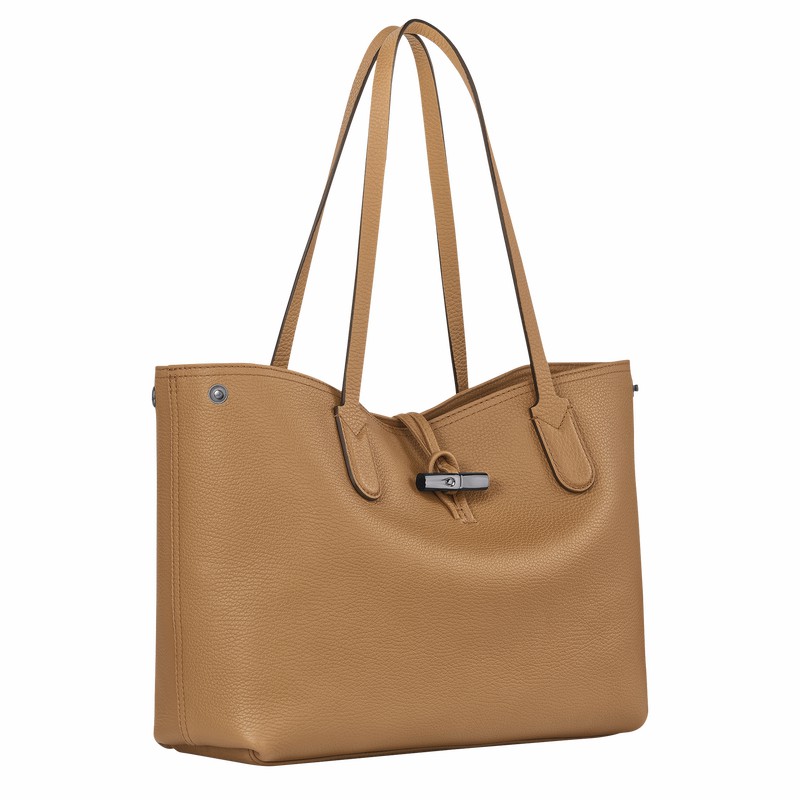 Longchamp Le Roseau Essential L Tote bag - Leather Khaki USA | L2686968026