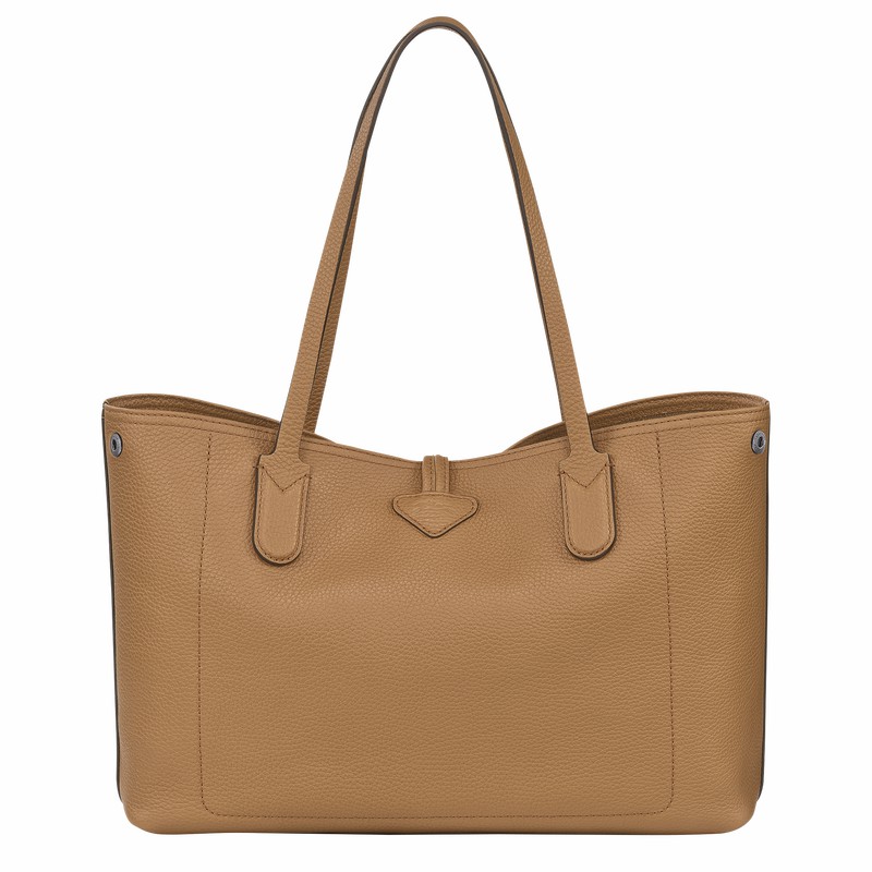 Longchamp Le Roseau Essential L Tote bag - Leather Khaki USA | L2686968026