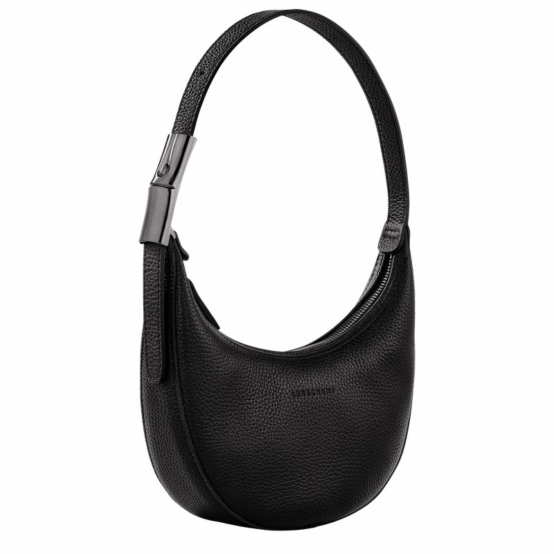 Longchamp Le Roseau Essential S Hobo bag - Leather Black USA | 10217968001