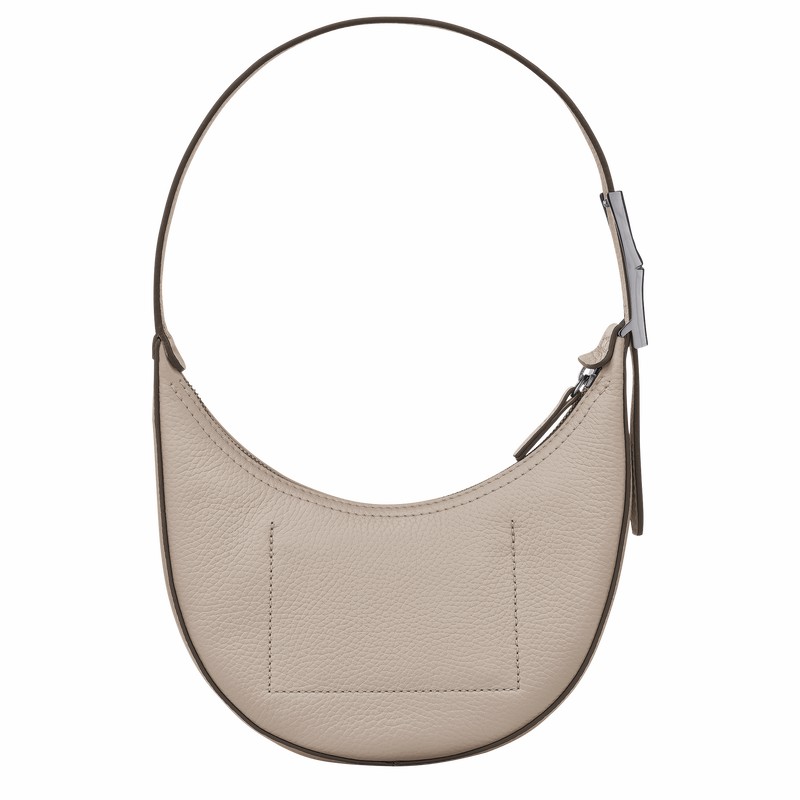 Longchamp Le Roseau Essential S Hobo bag - Leather Grey USA | 10217968266