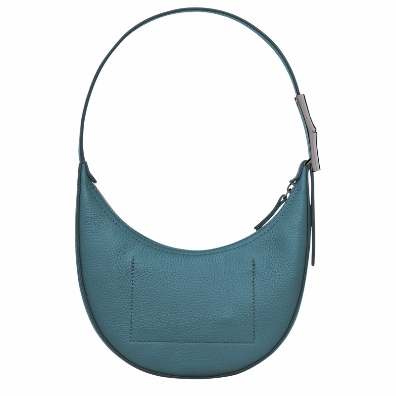 Longchamp Le Roseau Essential S Hobo bag - Leather Peacock USA | 10217968P89